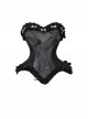 Love Magic Box Series Black Retro Heart Shape Mesh Lace Satin Bowknot Decoration Slim Halloween Gothic Fishbones Corset
