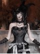 Love Magic Box Series Black Retro Heart Shape Mesh Lace Satin Bowknot Decoration Slim Halloween Gothic Fishbones Corset