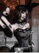 Love Magic Box Series Black Retro Heart Shape Mesh Lace Satin Bowknot Decoration Slim Halloween Gothic Fishbones Corset