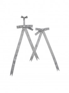 Love Magic Box Series Classic Romantic Dark Elegance Gray Velvet Bowknot Detachable Gothic Detachable Bowknot Set