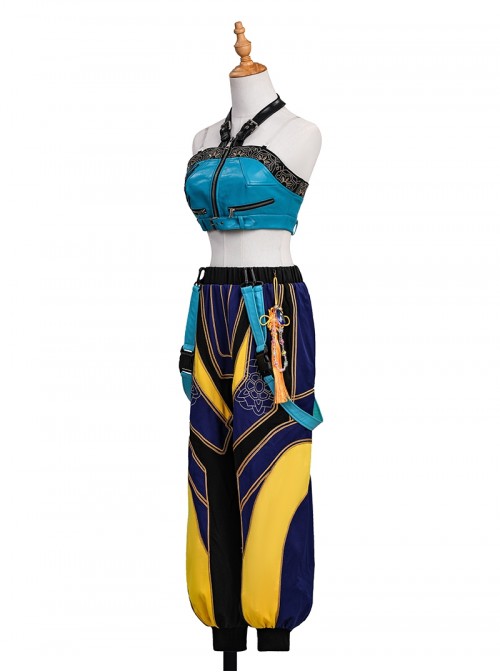 Animated Movie KPop Demon Hunters Halloween Cosplay Zoey Premium Version Costume Set Without Shoes