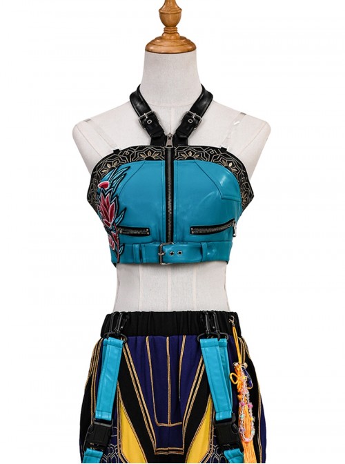 Animated Movie KPop Demon Hunters Halloween Cosplay Zoey Premium Version Costume Set Without Shoes