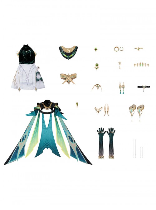 Game Genshin Impact Halloween Cosplay Nefer Costume Set Without Shoes