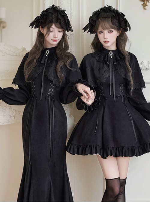 The Dreamless Series Black Vintage Diamond Embellished Silver Metallic Gorgeous Pearl Bowknot Lace Ribbon Gothic Lolita Brooch