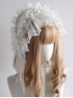 Handmade Dark Retro Lace Heart Embroidery Three-Dimensional Feather Decorative Ribbon Gothic Lolita Headband