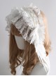 Handmade Dark Retro Lace Heart Embroidery Three-Dimensional Feather Decorative Ribbon Gothic Lolita Headband