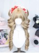 Cloud Cheese Series Milk Tea Golden Cute Kawaii Airy Bangs Natural Attractive Fluffy Sweet Lolita Long Curly Wig
