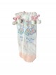 Momo Fairy Collaboration Cute Bunny Bowknot Bayberry Pom Pom Lace Trim Sweet Lolita Mid-Calf Socks