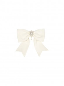 Elegant Vintage Apricot Pearl Teardrop Pendant Openwork Metal Decoration Classic Lolita Bowknot Brooch