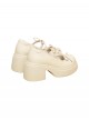 Cute Bowknot Decoration Round Toe Mary Jane Sweet Lolita High Heel Platform Leather Shoes