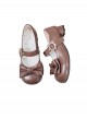 Little Bear Cake Series Cute Bear Metal Buckle Bowknot Decoration Retro Mary Jane Mid Heel Round Toe Sweet Lolita Shoes