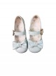 Little Bear Cake Series Cute Bear Metal Buckle Bowknot Decoration Retro Mary Jane Mid Heel Round Toe Sweet Lolita Shoes