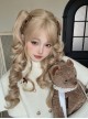 Milk Puff Sugar Series Cute Golden Retro Bangs Vintage Doll Sweet Lolita Bob Clamp Curl Twin Ponytail Roman Curls Wig