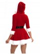 Original Christmas Series Halloween Cosplay Christmas Party V Neck Hooded Dress White Fur Trim Costume Set