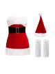 Original Christmas Series Halloween Cosplay Christmas Party Sexy Red Santa Claus Costume Strapless Dress Hat Leg Warmers Set