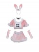 Original Christmas Series Halloween Cosplay Pink Sexy Bunny Girl Christmas Party Costume Top Short Skirt Set