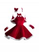 Original Christmas Series Halloween Cosplay Sweet Sexy Red Christmas Party Halter Neck Dress Costume Set