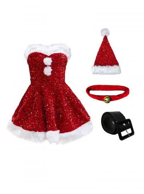 Original Christmas Series Halloween Cosplay Christmas Sequined Sexy Cute Princess Party Bunny Girl Costume Set
