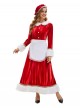 Original Christmas Series Halloween Cosplay Red White Christmas Holiday Party Santa Claus Dress Costume Hat Apron Set