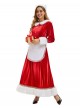 Original Christmas Series Halloween Cosplay Red White Christmas Holiday Party Santa Claus Dress Costume Hat Apron Set