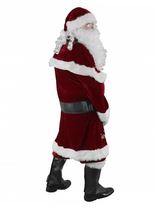 Original Christmas Series Halloween Cosplay Christmas Santa Claus Red White Print With Beard Costume Set
