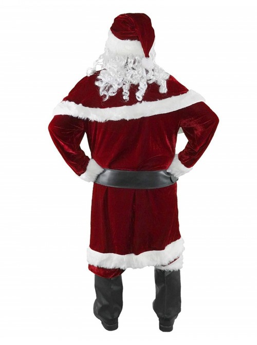 Original Christmas Series Halloween Cosplay Christmas Santa Claus Red White Print With Beard Costume Set