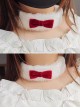 Cute Christmas Red Velvet Bowknot Decoration White Plush Ribbon Kawaii Fashion Necklace Choker