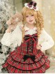 Christmas Velvet Cake Series Cute White Round Neck Red Bowknot Decoration Lace Trim Sweet Lolita Long Sleeve Shirt