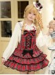 Christmas Velvet Cake Series Cute White Round Neck Red Bowknot Decoration Lace Trim Sweet Lolita Long Sleeve Shirt
