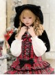 Christmas Velvet Cake Series Cute Black Cat Ear Design Warm Hooded Style Ribbon Decoration Sweet Lolita Short Cape