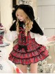 Christmas Velvet Cake Series Cute Black Cat Ear Design Warm Hooded Style Ribbon Decoration Sweet Lolita Short Cape