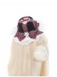 Christmas Festive Exquisite Black Red Plaid Lace Trim Heart Bowknot Snowflake Decoration Sweet Lolita Mini Top Hat