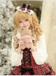 Christmas Festive Exquisite Black Red Plaid Lace Trim Heart Bowknot Snowflake Decoration Sweet Lolita Mini Top Hat