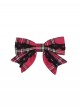 Exquisite Vintage Christmas Red Plaid Black Lace Decoration Sweet Lolita Bowknot Brooch