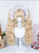 Dreamy Series Light Golden Bangs Cute Roman Curl Double Ponytail Sweet Lolita Long Curly Wig