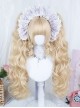 Dreamy Series Light Golden Bangs Cute Roman Curl Double Ponytail Sweet Lolita Long Curly Wig