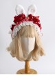 Cupcake Series Red Bunny Ears Heart Shape Lace Decorations Strawberry Bowknot Pearl Polka Dot Ribbon Sweet Lolita Headband