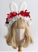 Cupcake Series Red Bunny Ears Heart Shape Lace Decorations Strawberry Bowknot Pearl Polka Dot Ribbon Sweet Lolita Headband