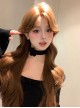 Zhaohe Series Korean Caramel Warm Brown Elegant Mid Split Bangs Natural Sweet Lolita Long Large Curly Wig
