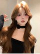 Zhaohe Series Korean Caramel Warm Brown Elegant Mid Split Bangs Natural Sweet Lolita Long Large Curly Wig