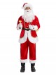 Original Christmas Series Halloween Cosplay Christmas Santa Claus Red Velvet White Plush Golden Trim Costume Full Set