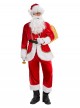 Original Christmas Series Halloween Cosplay Christmas Santa Claus Red Velvet White Plush Golden Trim Costume Full Set
