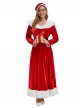 Original Christmas Series Halloween Cosplay Red Velvet Christmas Holiday Party Dress Costume Round Hat Belt Set