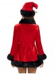 Original Christmas Series Halloween Cosplay Red Christmas Long Sleeve Red Tie Up Dress Costume Ribbon Hat Set