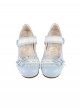 Nostalgic Heart Knot Series Cute Bowknot Lace Heart Shape Buckle Round Toe Sweet Lolita Flat Shoes