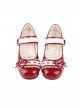 Nostalgic Heart Knot Series Cute Bowknot Lace Heart Shape Buckle Round Toe Sweet Lolita Flat Shoes