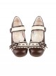 Nostalgic Heart Knot Series Cute Bowknot Lace Heart Shape Buckle Round Toe Sweet Lolita Flat Shoes