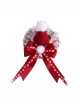 Cute Plush Pom Pom Christmas Snowflake Bowknot Lace Gold Bell Decoration Sweet Lolita Mini Top Hat
