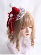 Cute Plush Pom Pom Christmas Snowflake Bowknot Lace Gold Bell Decoration Sweet Lolita Mini Top Hat
