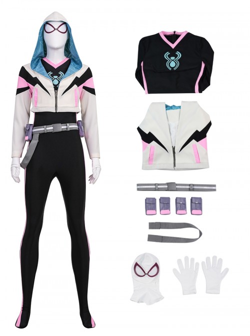 Your Friendly Neighborhood Spider Man Season 2 Halloween Cosplay Spider Gwen Costume Set Without Shoes